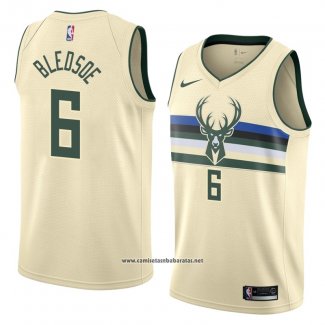 Camiseta Milwaukee Bucks Eric Bledsoe #6 Ciudad 2018 Crema