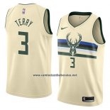 Camiseta Milwaukee Bucks Jason Terry #3 Ciudad 2018 Crema