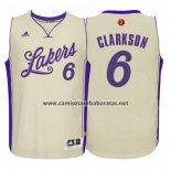Camiseta Navidad 2015 Los Angeles Lakers Jordan Clarkson #6 Blanco