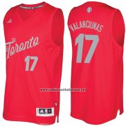 Camiseta Navidad 2016 Toronto Raptors Jonas Valanciunas #17 Rojo