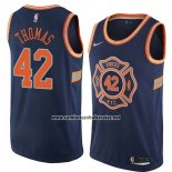 Camiseta New York Knicks Lance Thomas #42 Ciudad 2018 Azul