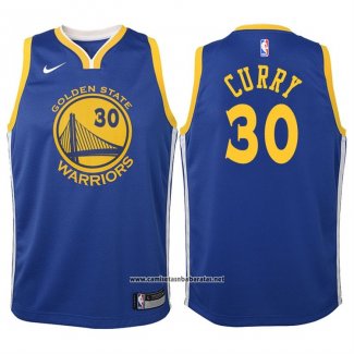Camiseta Nino Golden State Warriors Stephen Curry #30 2017-18 Azul