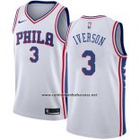 Camiseta Philadelphia 76ers Allen Iverson #3 Association 2017-18 Blanco