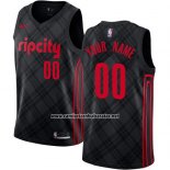 Camiseta Portland Trail Blazers Nike Personalizada 2017-18 Negro