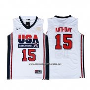 Camiseta USA 1992 Carmelo Anthony #15 Blanco