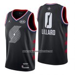 Camiseta All Star 2019 Portland Trail Blazers Damian Lillard #0 Negro