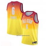Camiseta All Star 2023 Los Angeles Lakers LeBron James #6 Naranja