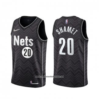 Camiseta Brooklyn Nets Landry Shamet #20 Earned 2020-21 Negro