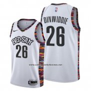 Camiseta Brooklyn Nets Spencer Dinwiddie #26 Ciudad Edition Blanco