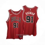 Camiseta Chicago Bulls Dennis Rodman #91 Icon Autentico Rojo