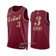 Camiseta Cleveland Cavaliers Caris Levert #3 Ciudad 2023-24 Rojo
