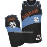 Camiseta Cleveland Cavaliers LeBron James #23 Retro Negro Azul