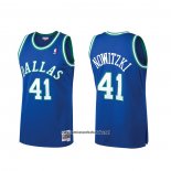 Camiseta Dallas Mavericks Dirk Nowitzki #41 Mitchell & Ness Hardwood Classics Azul
