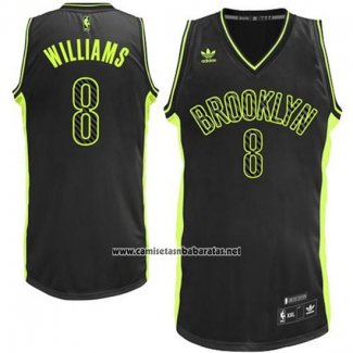 Camiseta Electricidad Moda Brooklyn Nets Deron Williams #8 Negro