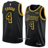 Camiseta Los Angeles Lakers Alex Caruso #4 Ciudad 2018 Negro