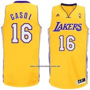 Camiseta Los Angeles Lakers Pau Gasol #16 Amarillo