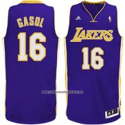 Camiseta Los Angeles Lakers Pau Gasol #16 Violeta