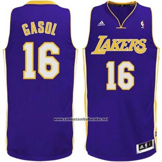 Camiseta Los Angeles Lakers Pau Gasol #16 Violeta