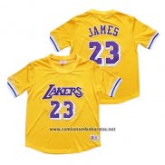 Camiseta Manga Corta Los Angeles Lakers Lebron James Amarillo