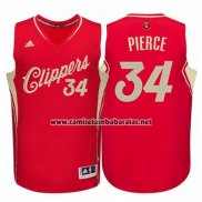 Camiseta Navidad 2015 Los Angeles Clippers Paul Pierce #34 Rojo