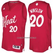 Camiseta Navidad 2016 Miami Heat Justise Winslow #20 Rojo