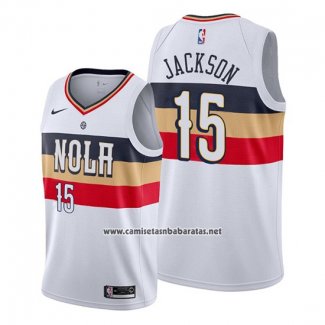 Camiseta New Orleans Pelicans Frank Jackson #15 Earned Blanco