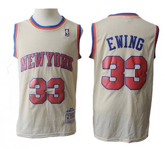 Camiseta New York Knicks Patrick Ewing Retro #33 Crema