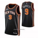 Camiseta New York Knicks RJ Barrett #9 Ciudad 2021-22 Negro