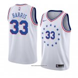 Camiseta Philadelphia 76ers Tobias Harris #33 Earned 2018-19 Blanco