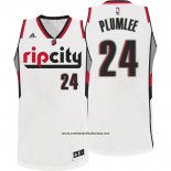 Camiseta Portland Trail Blazers Rip City Mason Plumlee #24 Blanco
