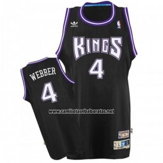 Camiseta Sacramento Kings Chris Webber #4 Retro Negro