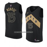 Camiseta Toronto Raptors Greg Monroe #15 Ciudad 2018 Negro