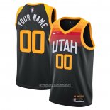 Camiseta Utah Jazz Personalizada Ciudad 2020-21 Negro