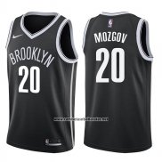 Camiseta Brooklyn Nets Timofey Mozgov #20 Icon 2017-18 Negro