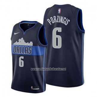 Camiseta Dallas Mavericks Kristaps Porzingis #6 Statement Azul