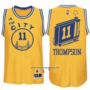 Camiseta Golden State Warriors Klay Thompson #11 Retro City Bus Amarillo