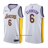 Camiseta Los Angeles Lakers Jordan Clarkson #6 Association 2017-18 Blanco