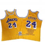 Camiseta Los Angeles Lakers Kobe Bryant #24 Amarillo