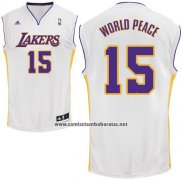 Camiseta Los Angeles Lakers Metta World Peace #15 Blanco