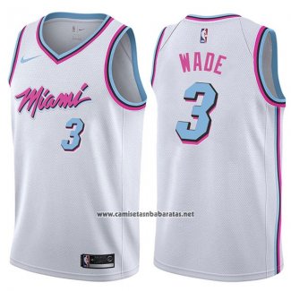 Camiseta Miami Heat Dwyane Wade #3 Ciudad 2017-18 Blanco
