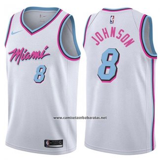 Camiseta Miami Heat Tyler Johnson #8 Ciudad 2017-18 Blanco