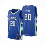 Camiseta Milwaukee Bucks A.J. Green #20 Ciudad 2022-23 Azul