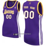 Camiseta Mujer Los Angeles Lakers Adidas Personalizada Violeta