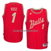 Camiseta Navidad 2015 Chicago Bulls Derrick Rose #1 Rojo