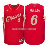 Camiseta Navidad 2015 Los Angeles Clippers DeAndre Jordan #6 Rojo
