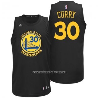 Camiseta Negro Moda Golden State Warriors Stephen Curry #30 Negro