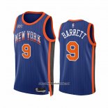 Camiseta New York Knicks RJ Barrett #9 Ciudad 2023-24 Azul