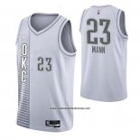 Camiseta Oklahoma City Thunder Tre Mann #23 Ciudad 2021-22 Blanco