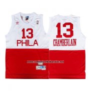 Camiseta Philadelphia 76ers Wilt Chamberlain #13 Retro Blanco Rojo