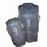 Camiseta Ritmo Moda Minnesota Timberwolves Ricky Rubio #9 Gris